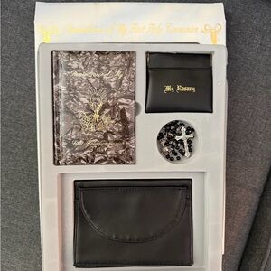 First Communion Rosary Set - Black